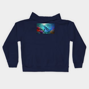 Ocean underwater scene Kids Hoodie